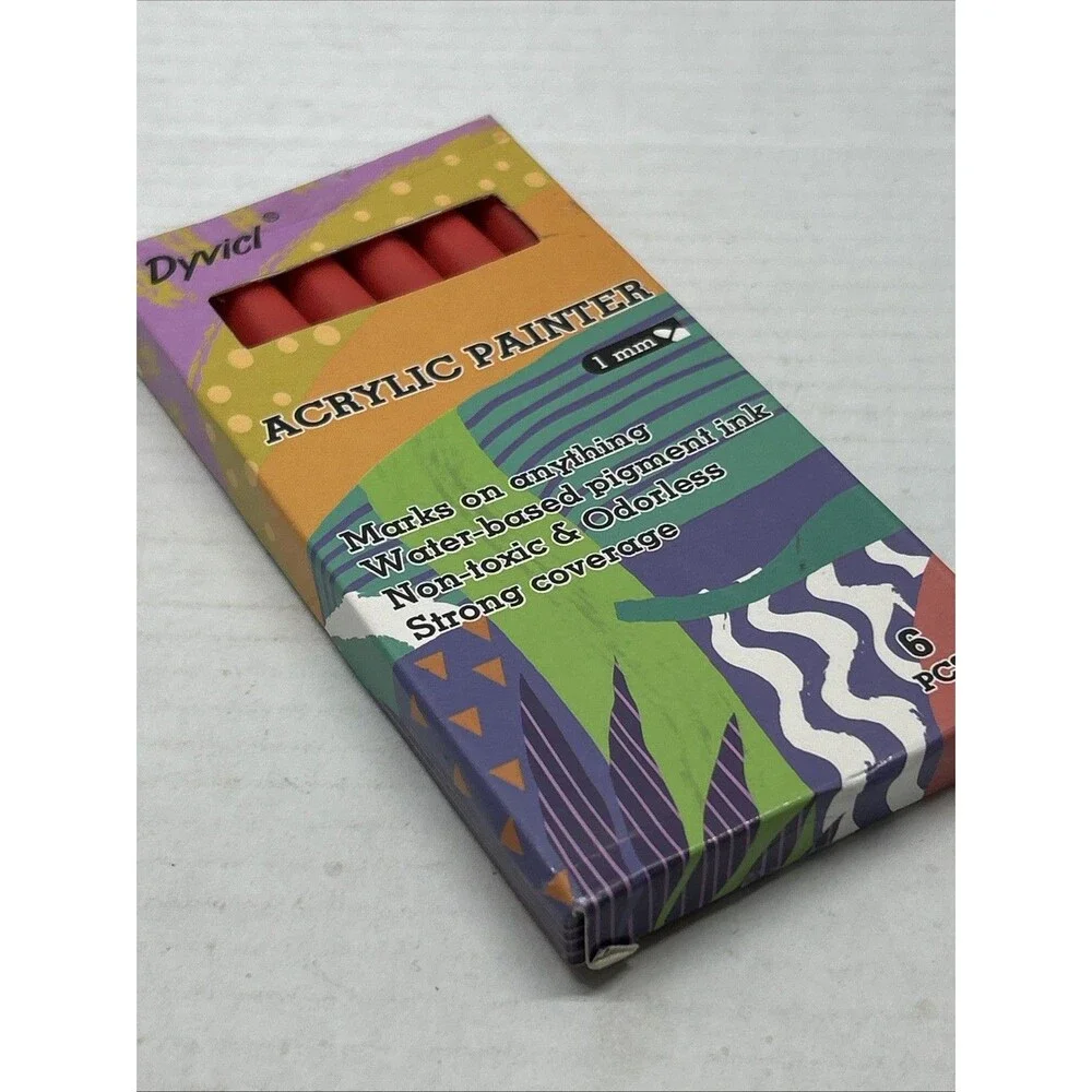 Dyvicl 6 Pack Acrylic Painter 1mm - Non-Toxic & Odorless NEW